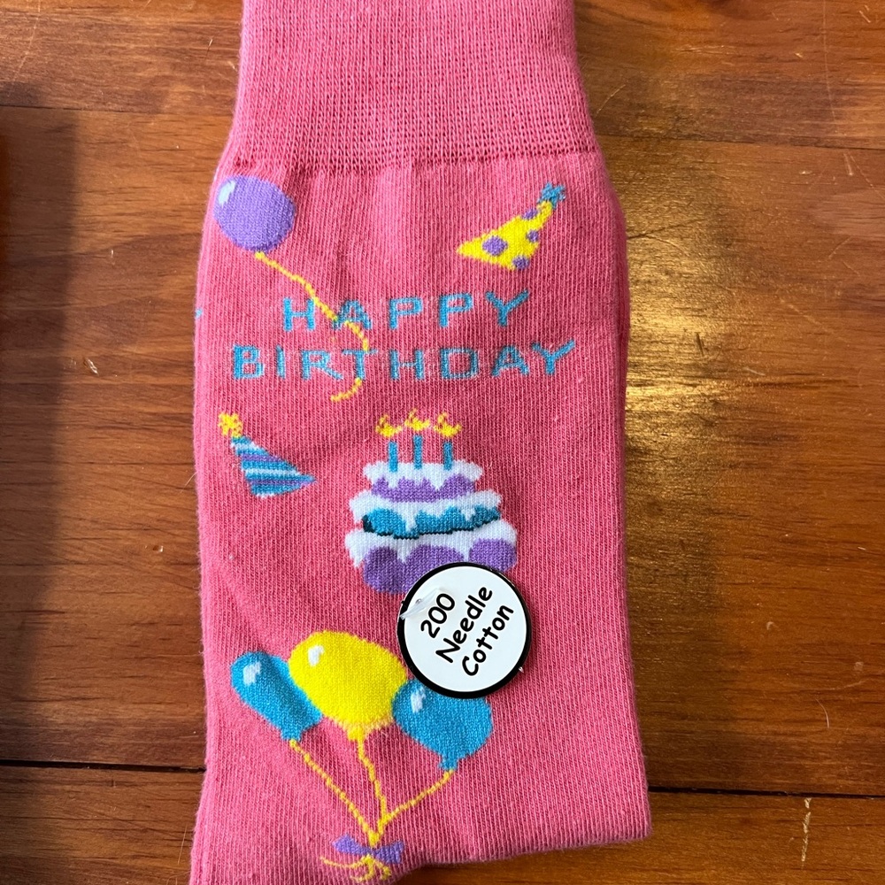 Pink Birthday Themed Women's Socks